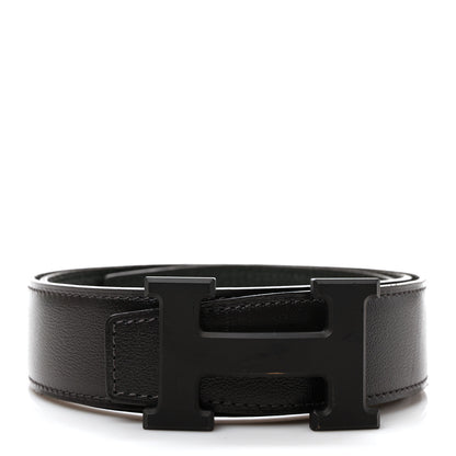 Hermes Box Togo So Black 32mm H Belt 80 32 Black Vert Fonce 1 of 5