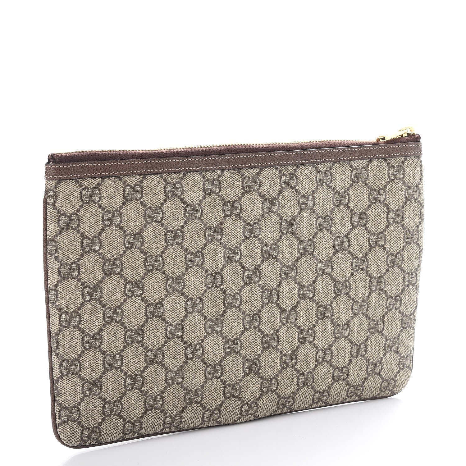 Gucci GG Supreme Monogram Large Ophidia Pouch Clutch Brown 3 of 8