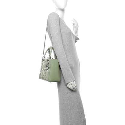 Christian Dior Patent Cannage Medium Lady Dior Blue Alcier 2 of 17