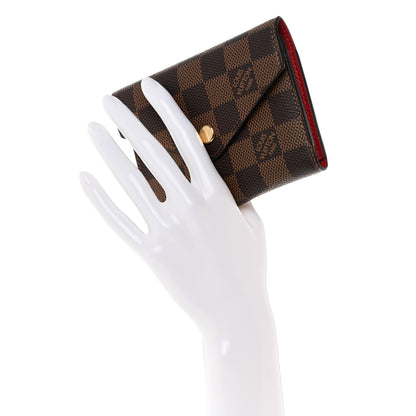 Louis Vuitton Damier Ebene Victorine Wallet Cherry 2 of 6