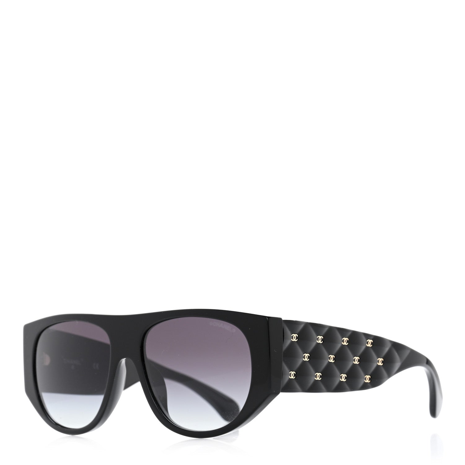 Chanel Acetate Quilted CC Pilot Sunglasses 71465 Black 1 of 7