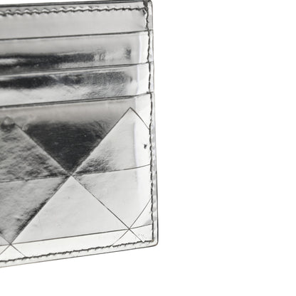 Prada Spazzolato Triangle Patterned Card Holder Argento 8 of 9