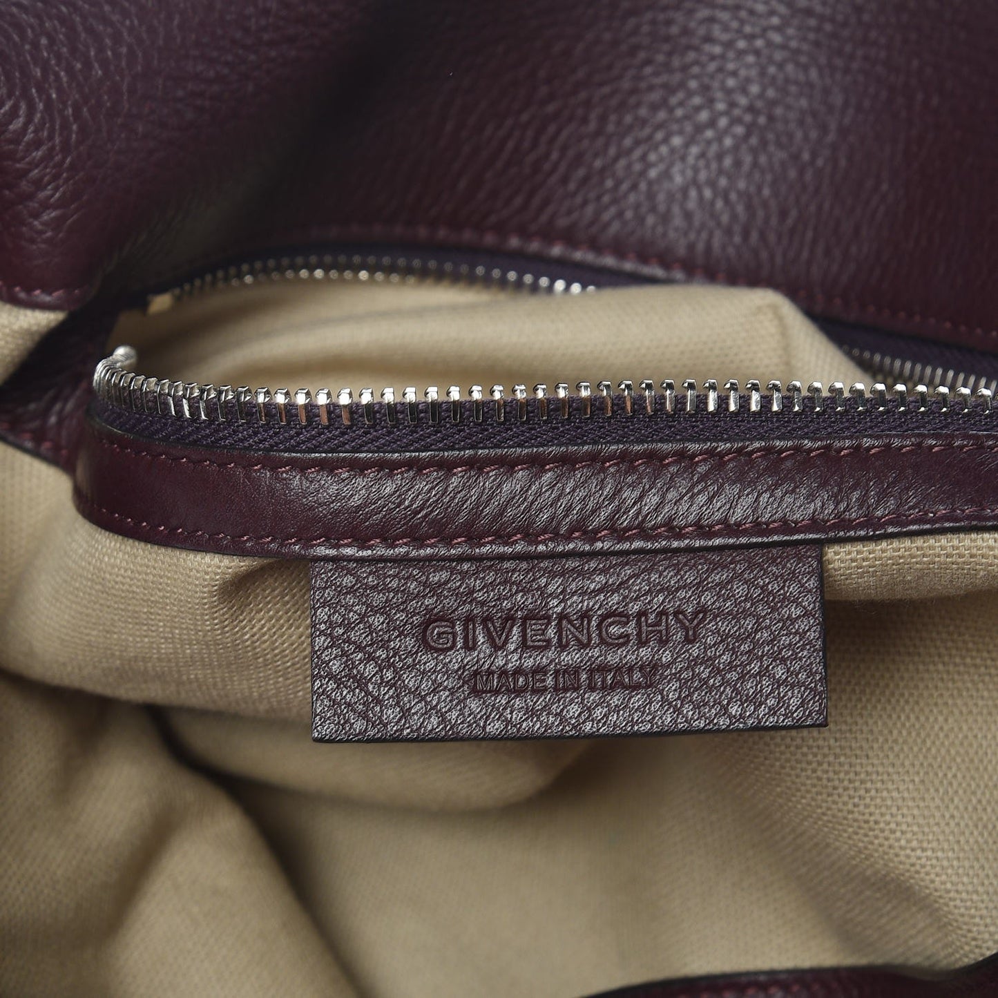 Grained Calfskin Medium Pandora Pure Flap Bag Aubergine