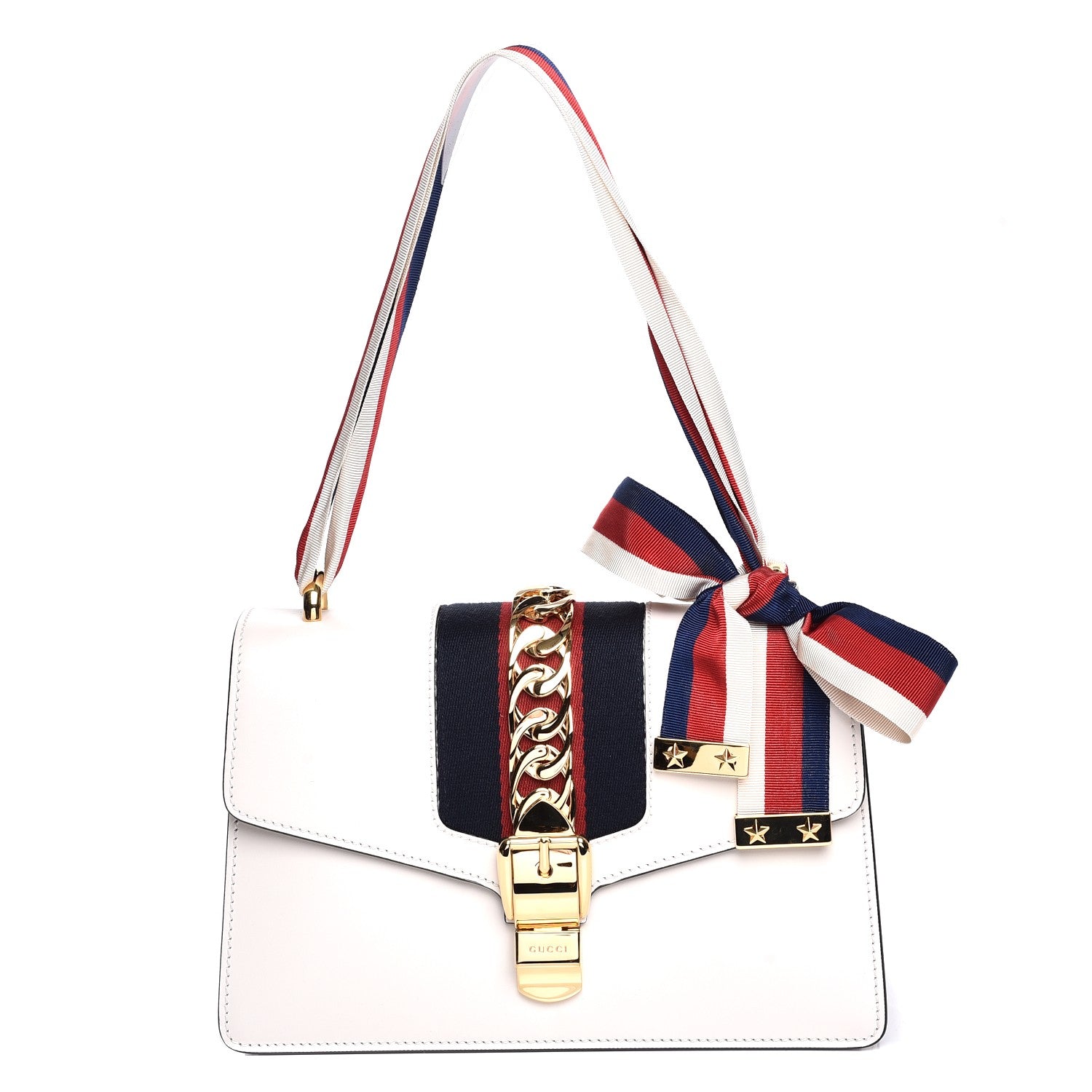 Gucci Calfskin Small Sylvie Shoulder Bag Off White 1 of 7