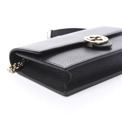 Gucci Dollar Calfskin Interlocking G Chain Wallet Black 7 of 9