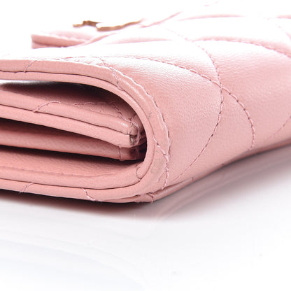 Chanel Lambskin Quilted Flap Card Holder Pink 11 of 15