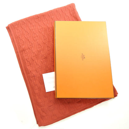 Hermes Cotton Silk Chain dAncre Shawl Tomatte Unisex 1 of 4