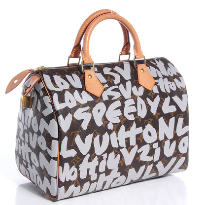 Louis Vuitton Monogram Graffiti Speedy 30 Silver 3 of 7