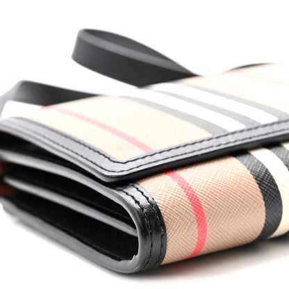 Burberry E-Canvas Icon Stripe Hannah Wallet With Detachable Strap Archive Beige 8 of 10
