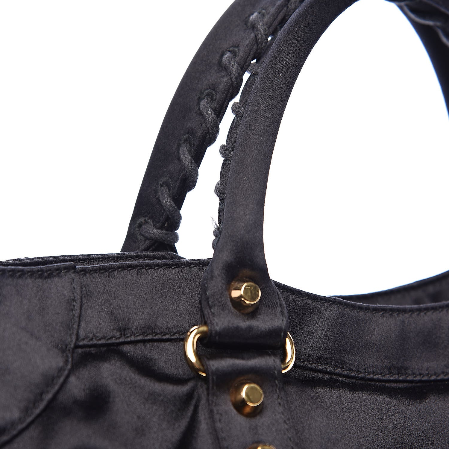 Balenciaga Satin Classic Gold Hardware City Black 10 of 12