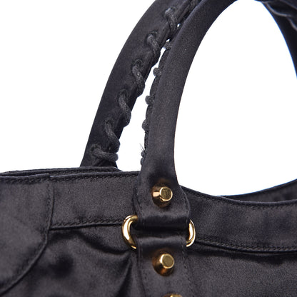 Balenciaga Satin Classic Gold Hardware City Black 10 of 12