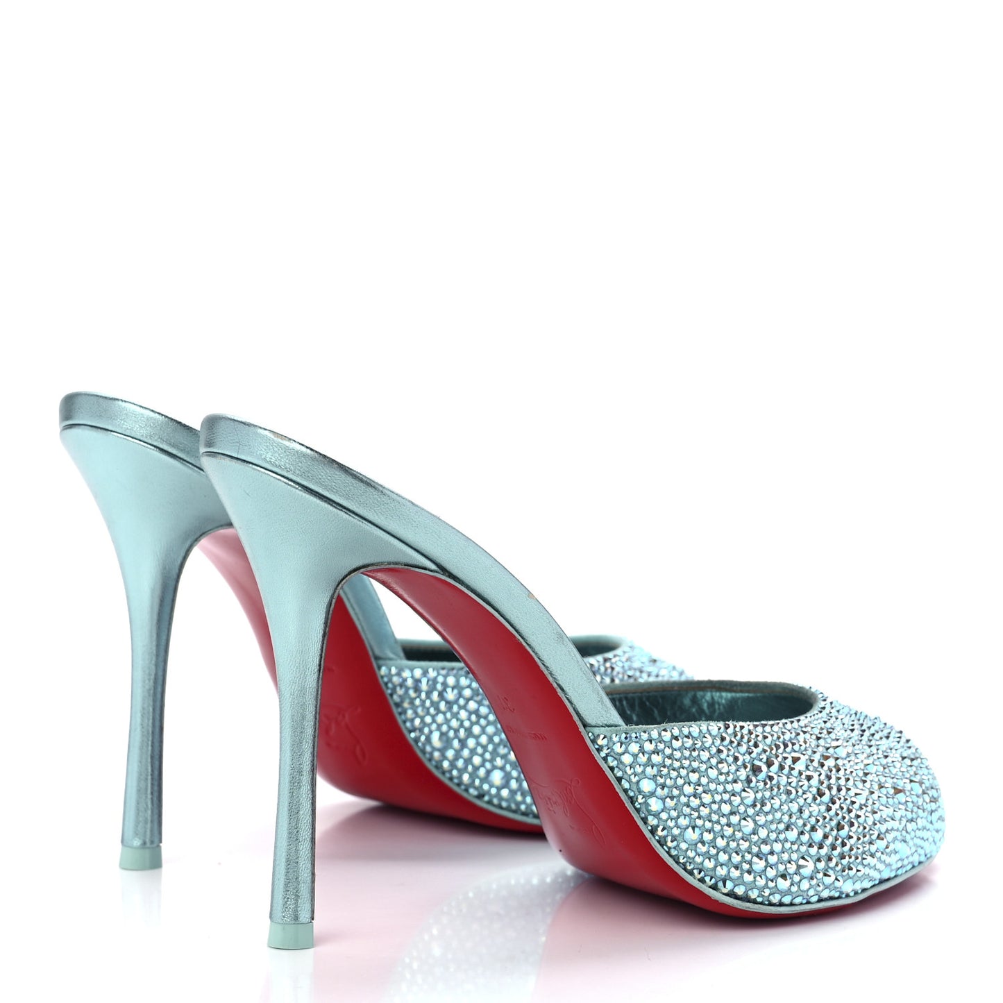 Suede Crystal Strass Me Dolly 100 Sandals 37 Mint