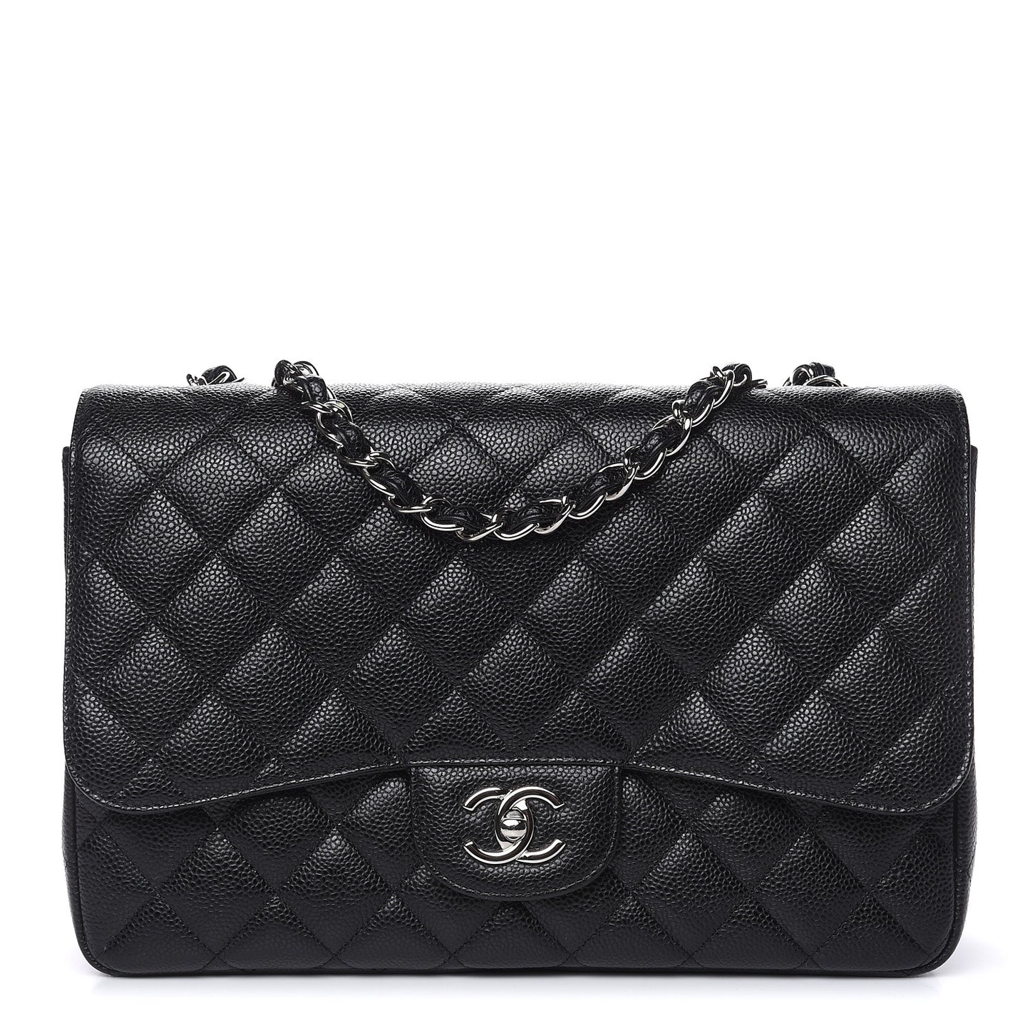 Caviar Quilted Jumbo Single Flap Black