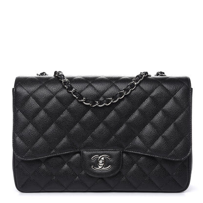 Chanel Caviar Quilted Jumbo Single Flap Black 1 of 11