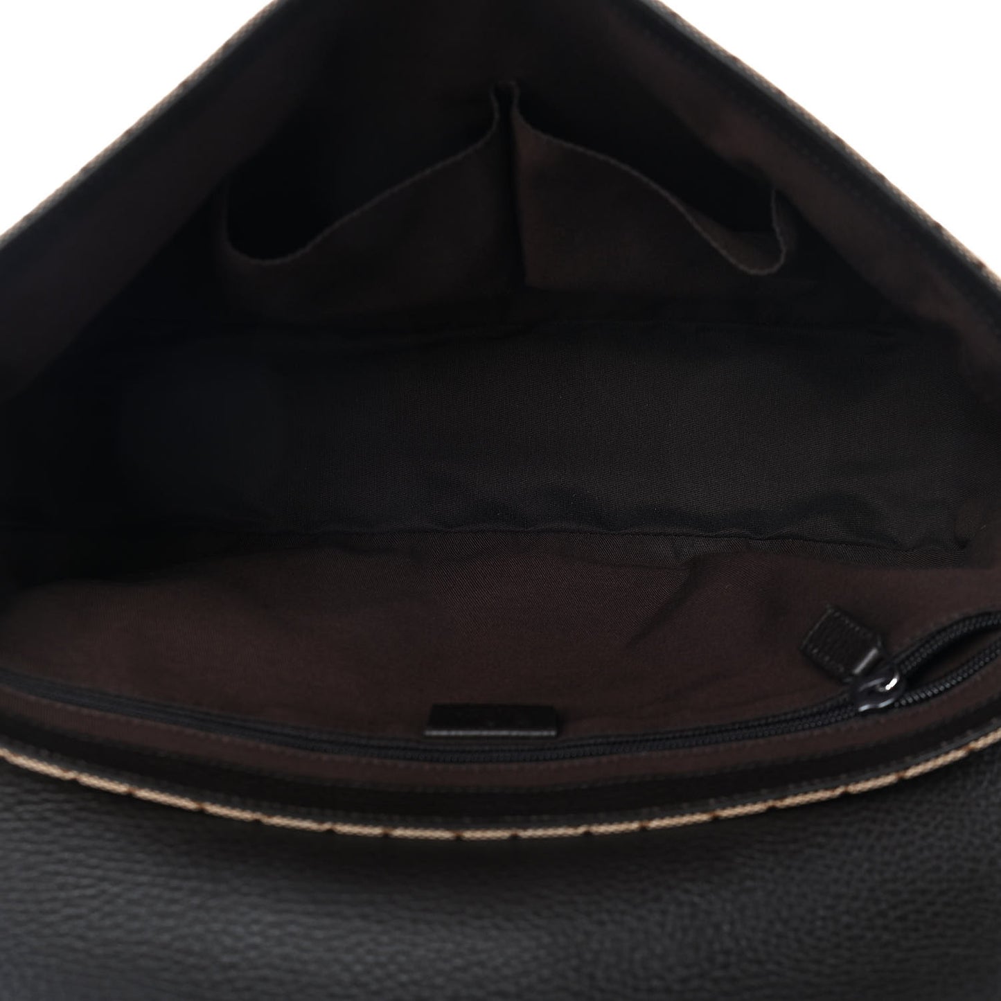 Monogram Large Flap Messenger Bag Beige Dark Brown
