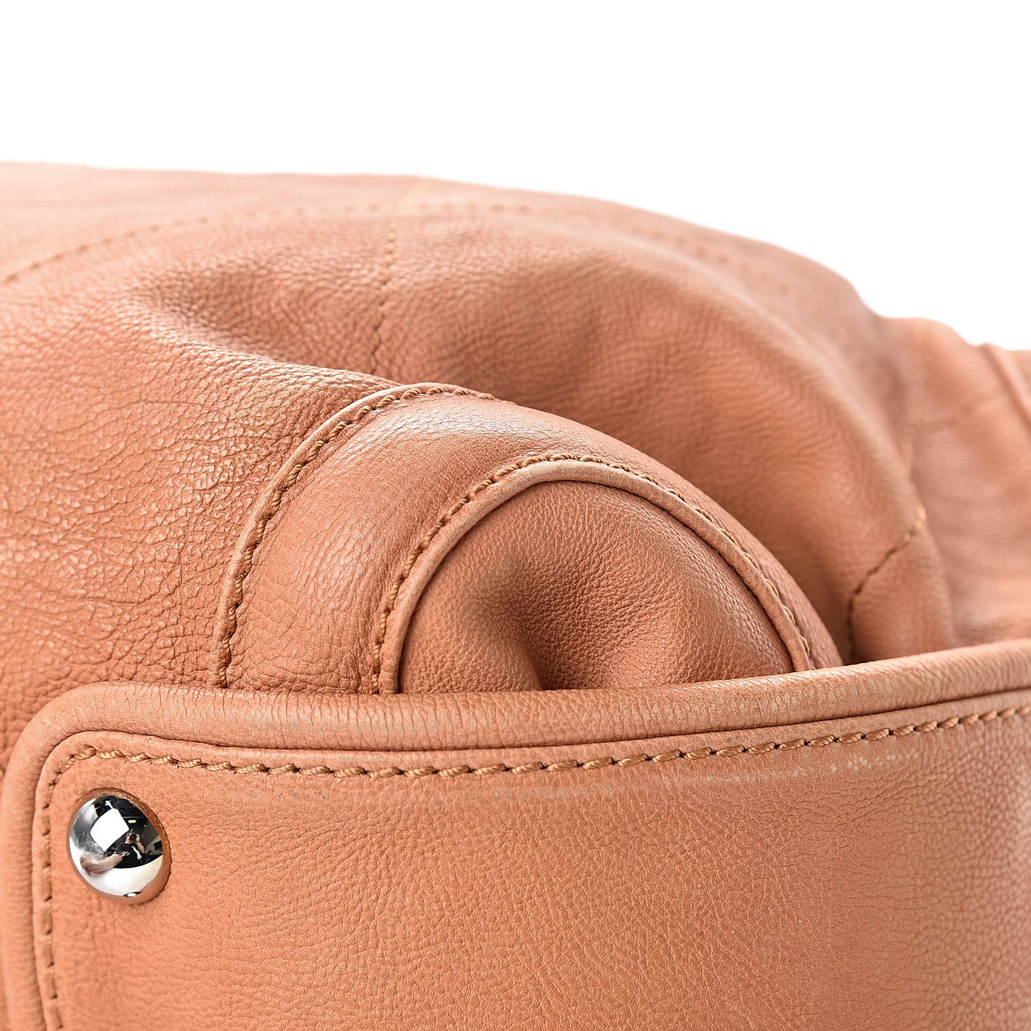 Chanel Calfskin Stitched Bowler Light Brown 11 of 14