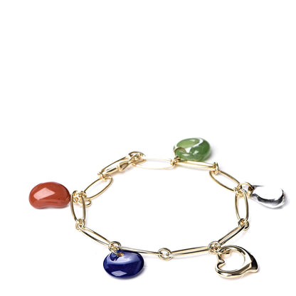 Tiffany 18K Yellow Gold Elsa Peretti Five Stone Charm Bracelet 1 of 5