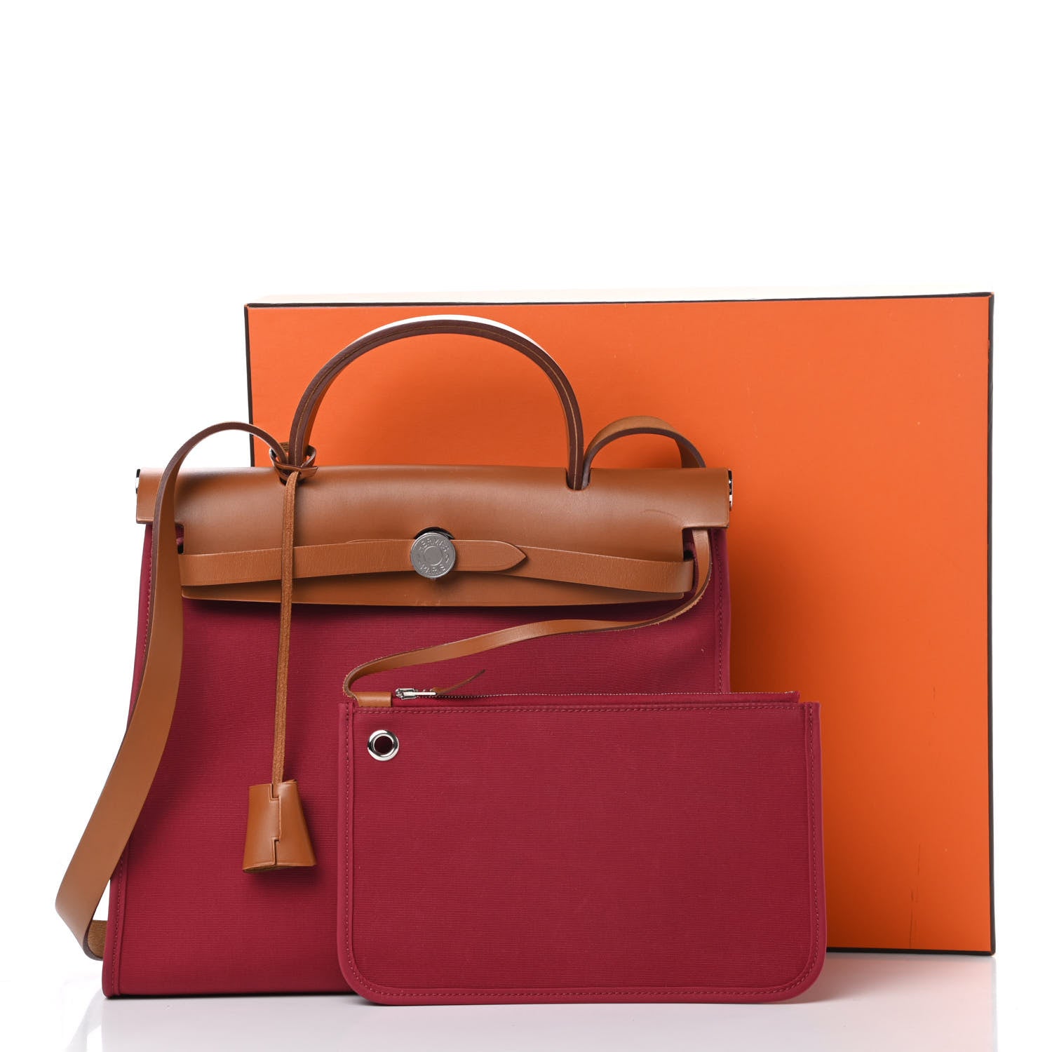 Hermes Vache Hunter Toile Herbag Zip 31 PM Rubis 16 of 16