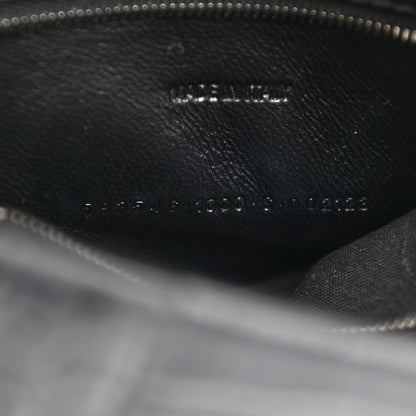 Balenciaga Shiny Calfskin Monochrome Crocodile Embossed Small Hourglass Top Handle Bag Black 8 of 9