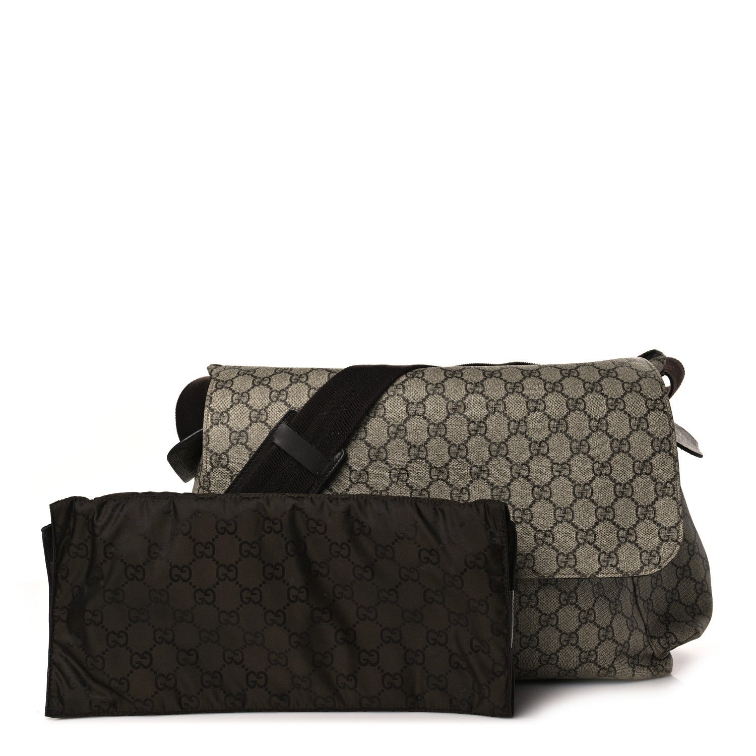 Gucci GG Plus Monogram Messenger Diaper Bag Dark Brown 2 of 9