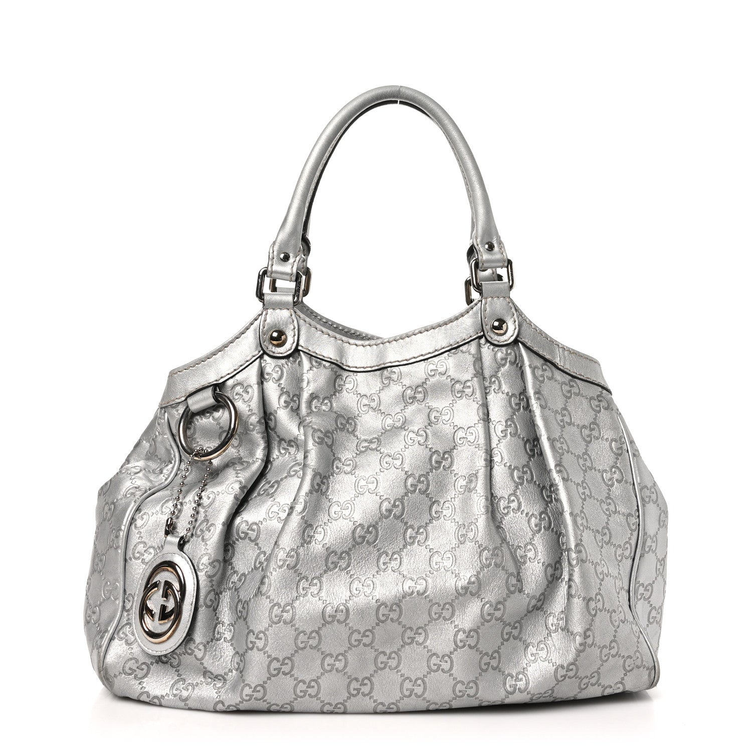 Gucci Guccissima Medium Sukey Tote Silver 1 of 14