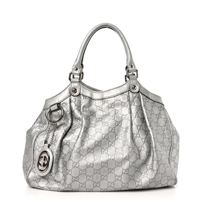 Gucci Guccissima Medium Sukey Tote Silver 1 of 14