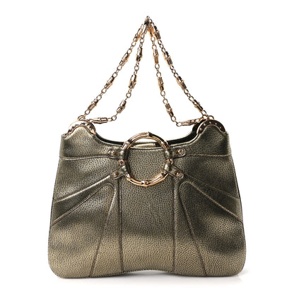 Gucci Metallic Calfskin Bamboo Chain Tom Ford Shoulder Bag Gold 1 of 10