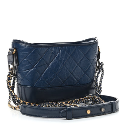 Chanel Aged Calfskin Quilted Small Gabrielle Hobo Navy 2 of 4
