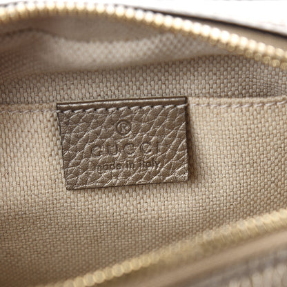 Gucci Metallic Pebbled Calfskin Small Soho Disco Bag Golden Beige 6 of 10