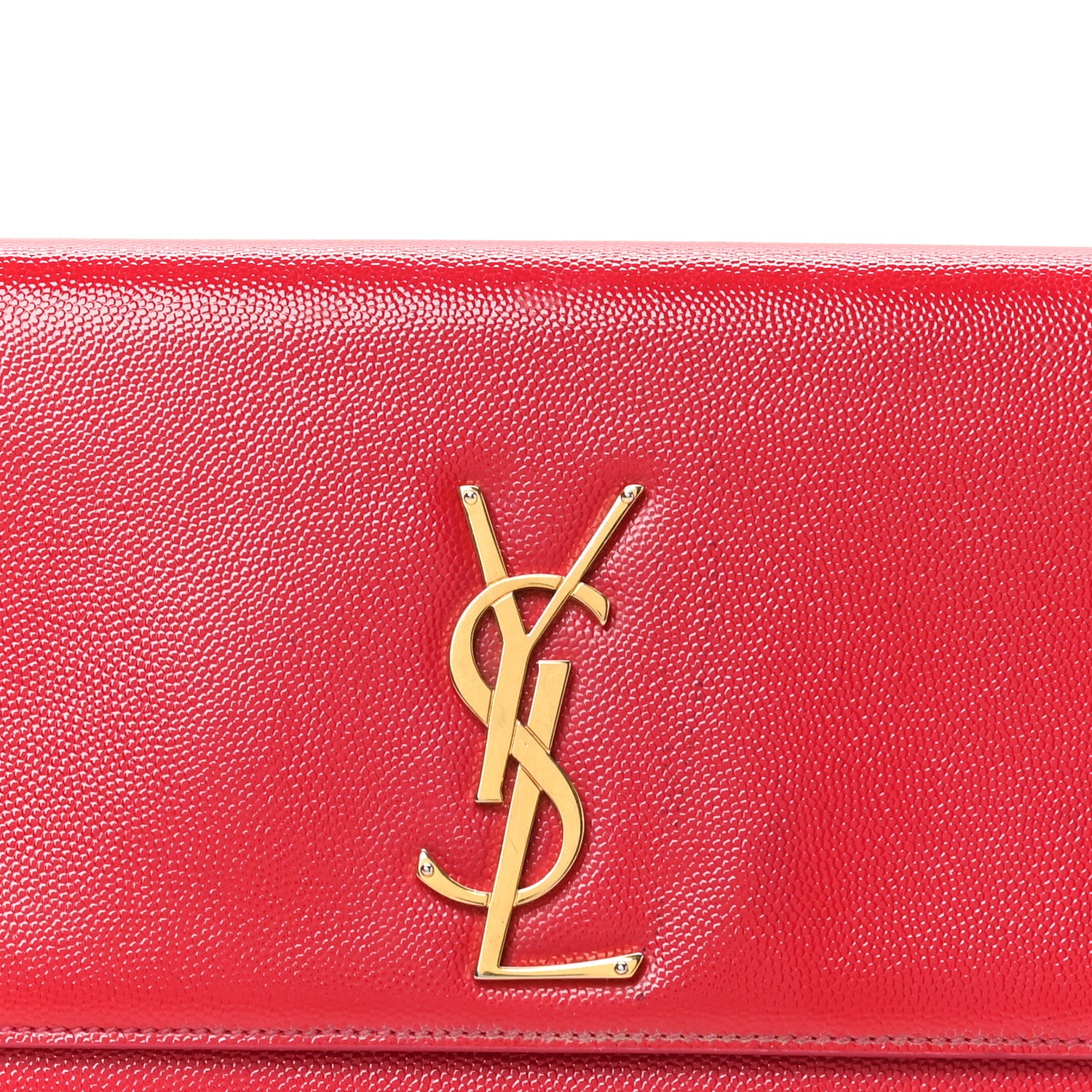 Saint Laurent Patent Grain De Poudre Classic Monogram Cassandre Clutch Fuchsia 8 of 11