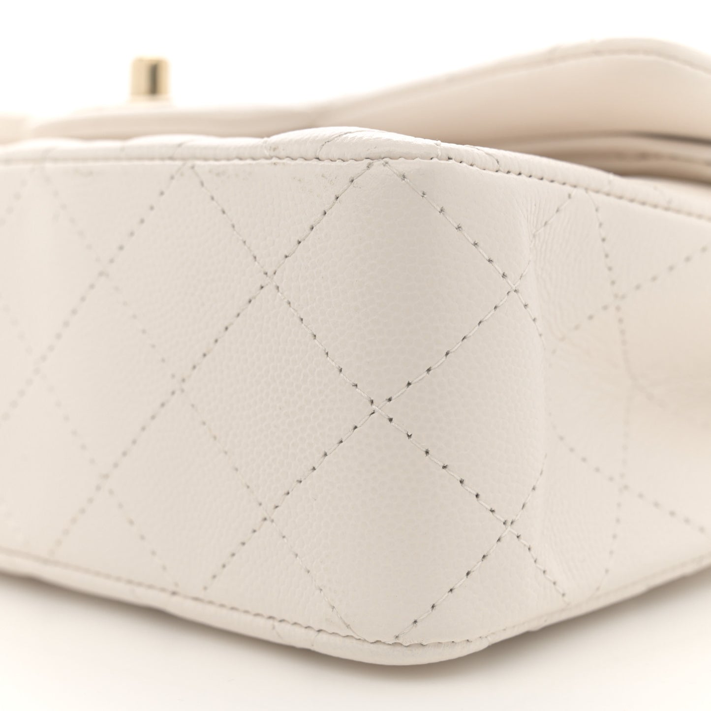 Caviar Quilted Small Double Flap White