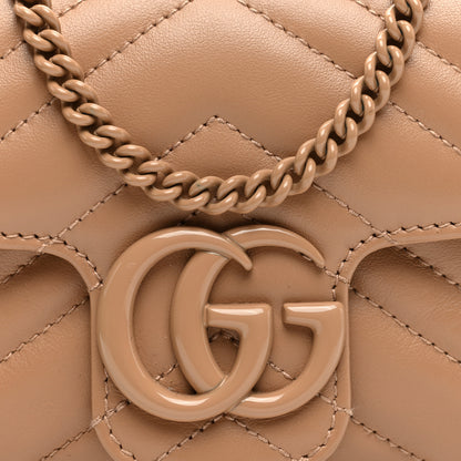 Gucci Calfskin Matelasse Monochrome Super Mini GG Marmont Shoulder Bag Camelia 8 of 11