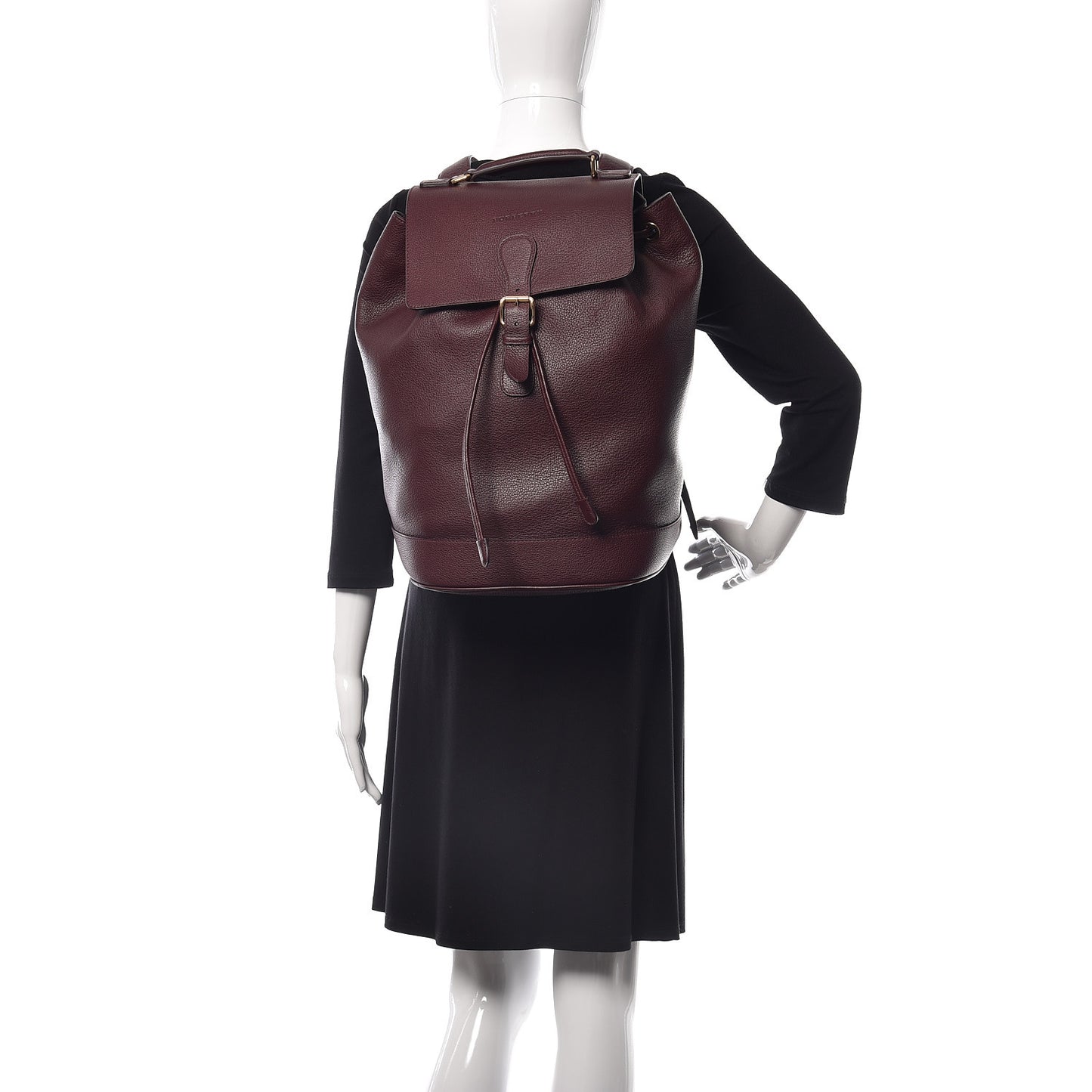 Grainy Calfskin Backpack Mahogany