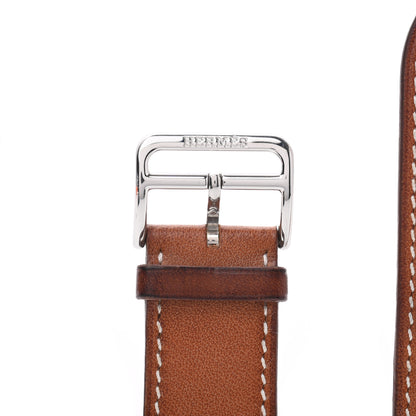 Hermes Barenia 42mm Apple Watch Single Tour Band Fauve 4 of 6