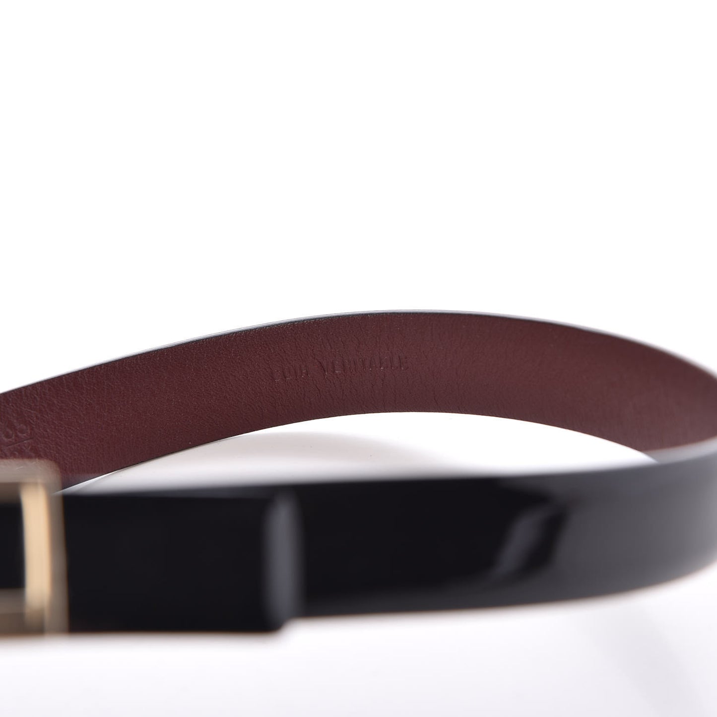 Patent Calfskin Logo Skinny Belt 65 26 Black