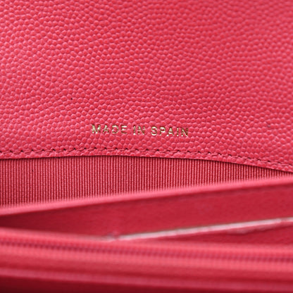 Chanel Caviar Quilted Large Gusset Flap Wallet Pink 7 of 9