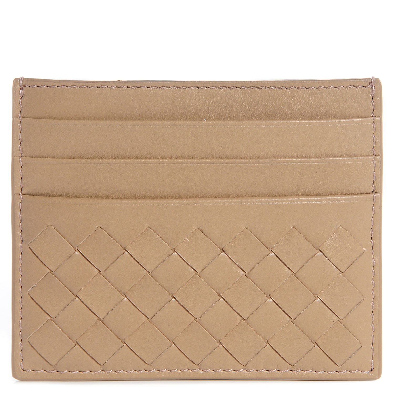 Bottega Veneta Nappa Intrecciato VN Card Case Beige Walnut 1 of 9