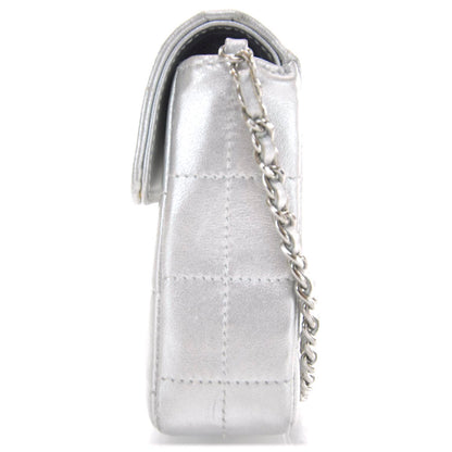 Chanel Lambskin East West Chocolate Bar Flap Silver 4 of 11