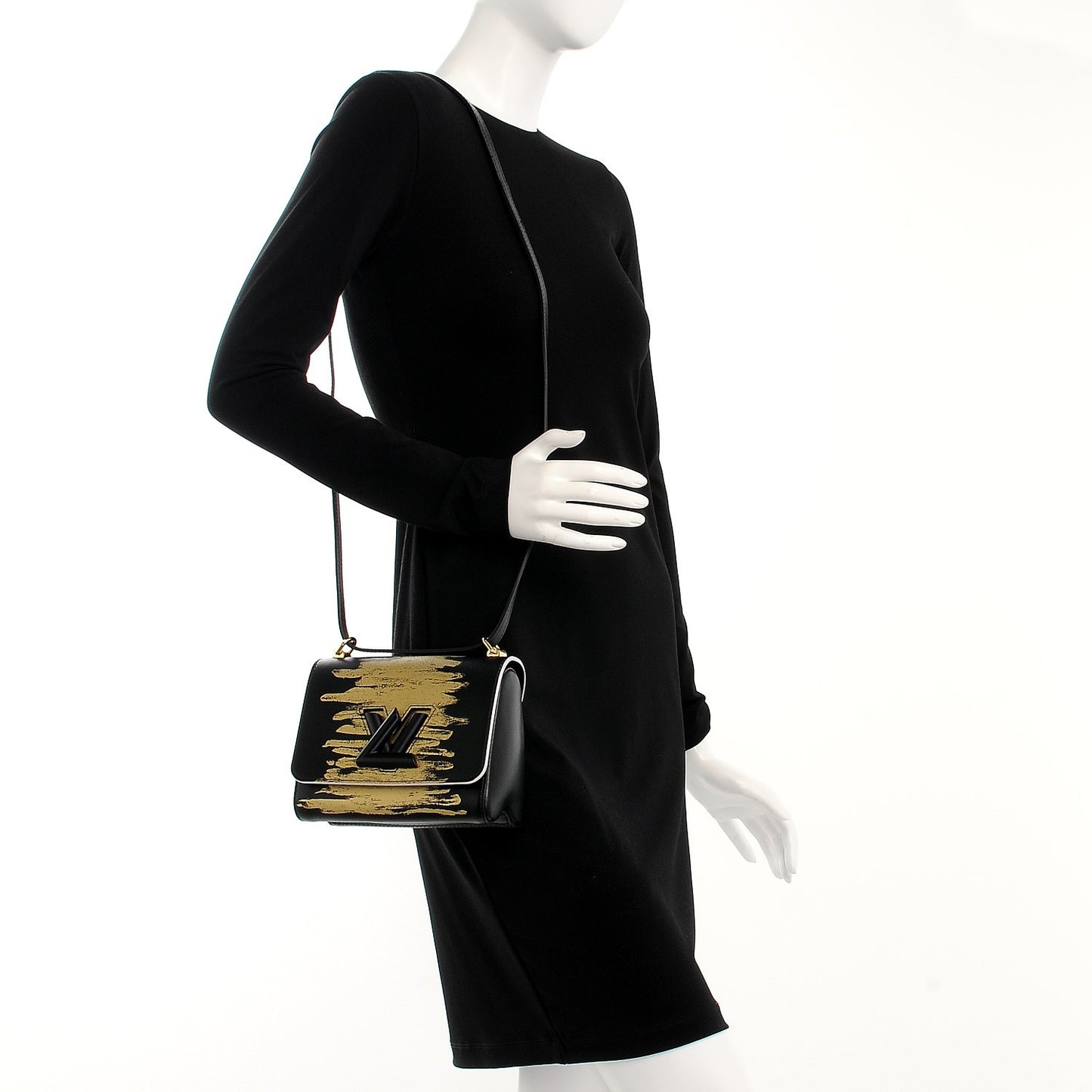 Calfskin Twist Shoulder Bag PM Light Gold