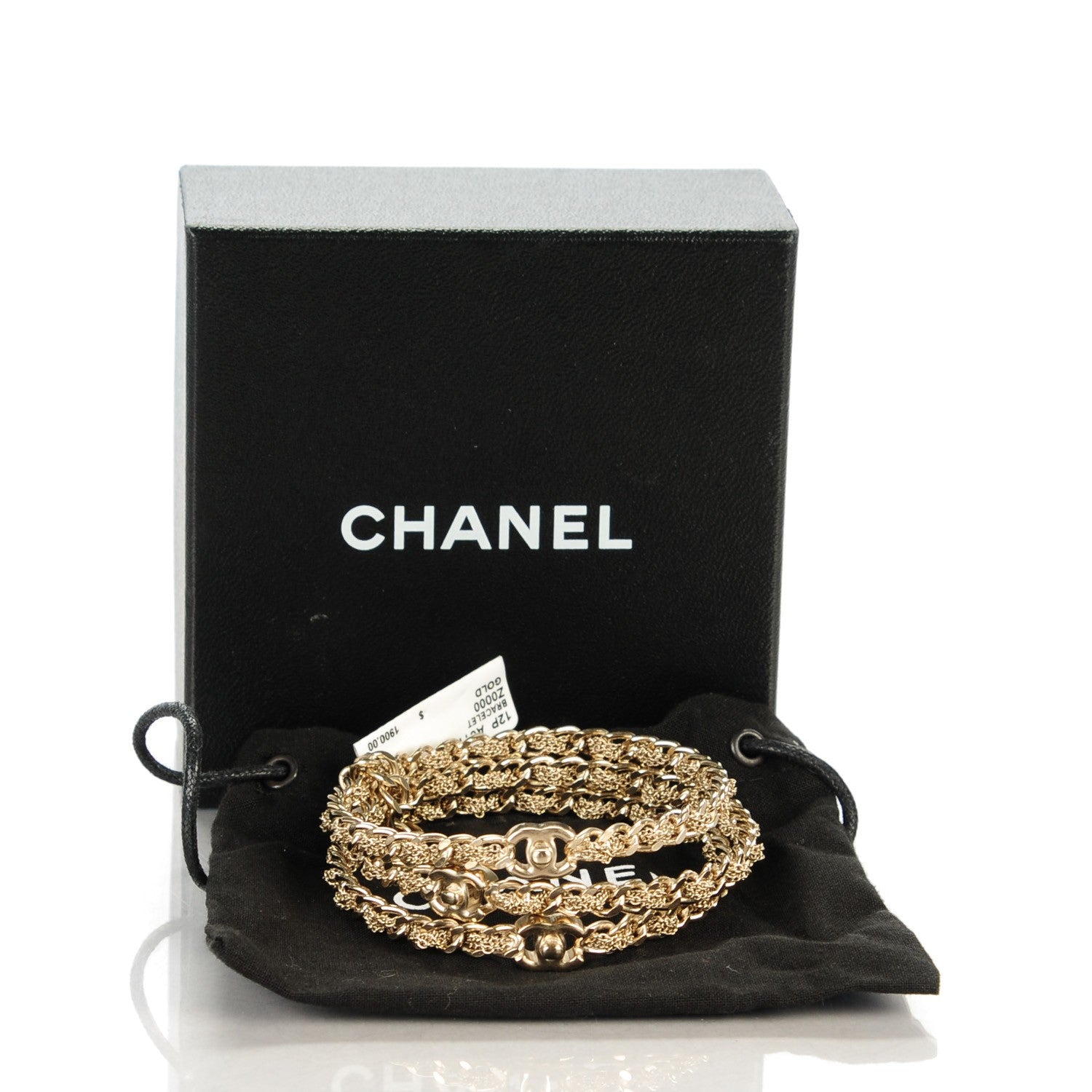 Chanel Chain CC Bangles Set of 3 Gold M 4 of 4