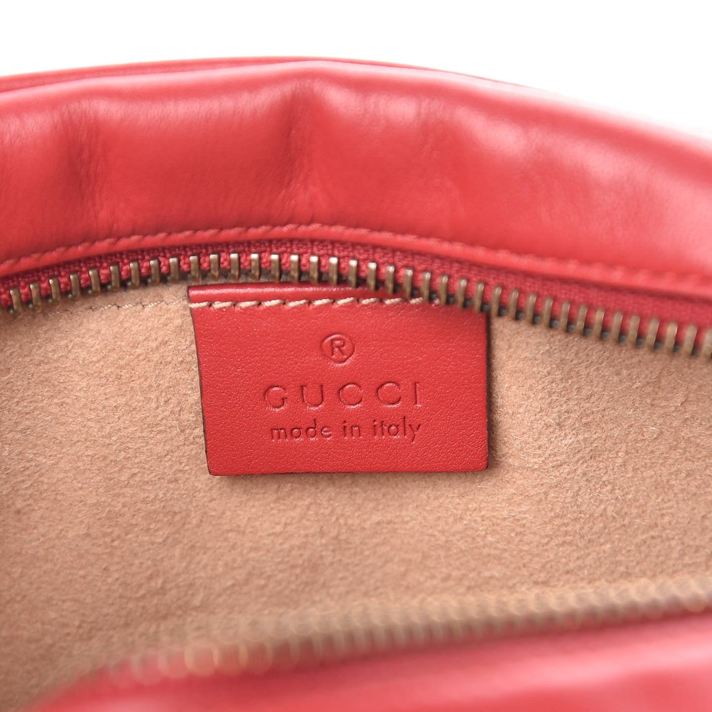 Calfskin Matelasse Mini GG Marmont Chain Shoulder Bag Hibiscus Red