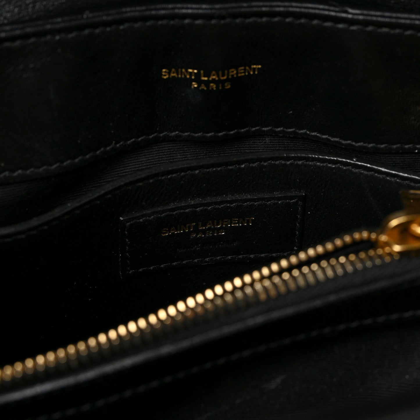 Calfskin Y Quilted Monogram Small Loulou Chain Satchel Black