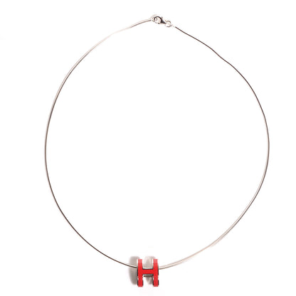Hermes Pop H Necklace Coral Red 1 of 5