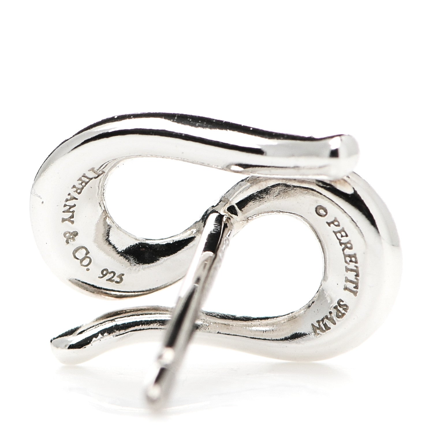 Tiffany Sterling Silver Elsa Peretti Open Wave Earrings 4 of 4