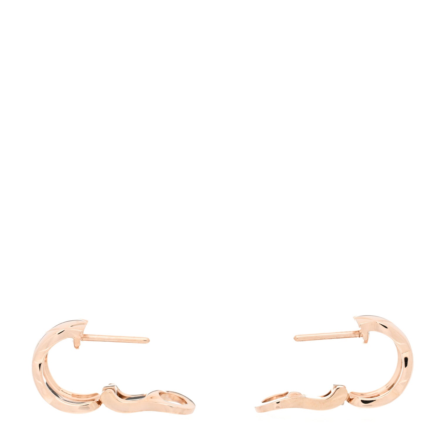 Chanel 18K Beige Gold Coco Crush Hoop Earrings 3 of 5
