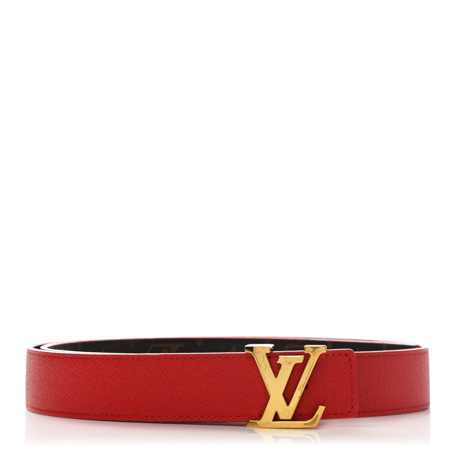 Monogram 30mm LV Initiales Reversible Belt 90 36 Coquelicot