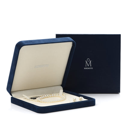 Mikimoto 18K Yellow Gold Akoya Pearl 3.5-7.5mm Graduated Strand Necklace and Earring Set 6 of 6