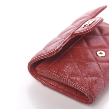 Chanel Caviar Quilted Flap Card Holder Wallet Red 10 of 15
