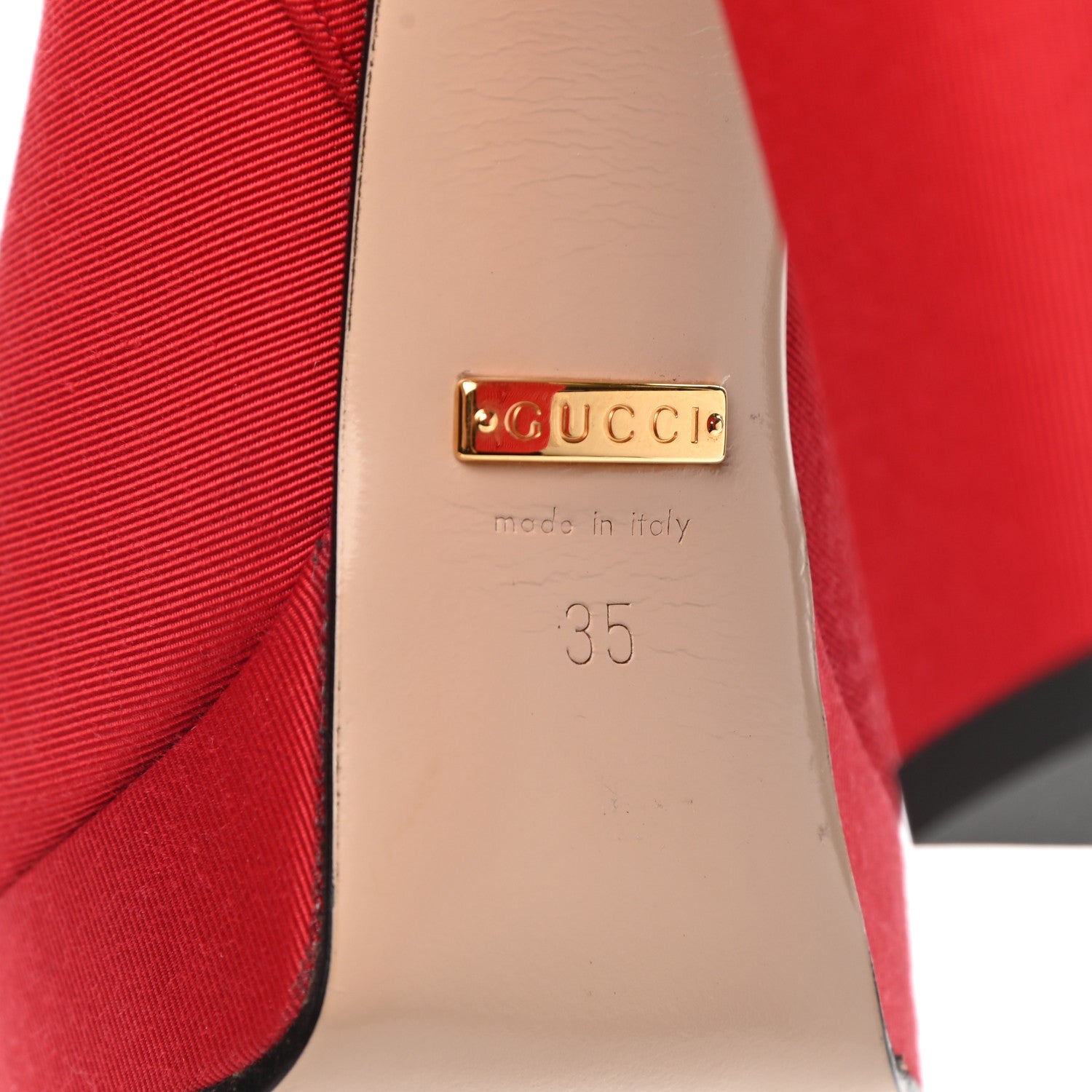 Gucci Twill Larius Knee High Boots 35 Heron Red 6 of 8