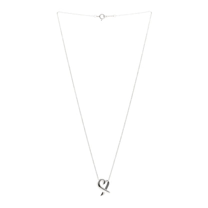 Tiffany Sterling Silver Small Paloma Picasso Loving Heart Pendant Necklace 3 of 5